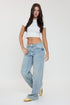 Women's Luxe Bella Seam Detail Wide Leg Jeans