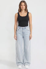 Women's Joey Super Wide Leg Jeans with Love Patch