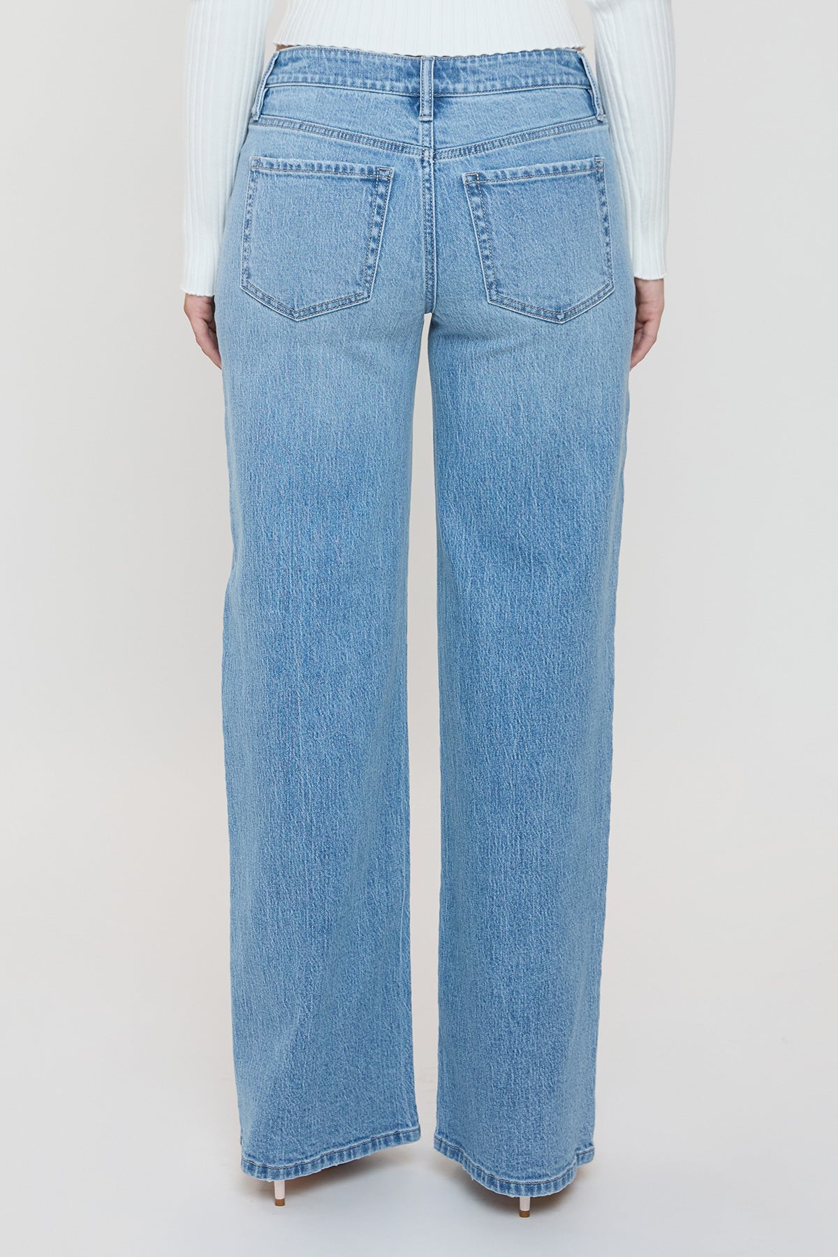 Women's Luxe Asymmetrical Wide Leg Jeans