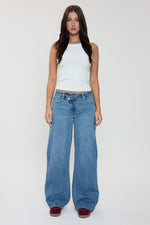 Women's Luxe Asymmetrical Wide Leg Jeans