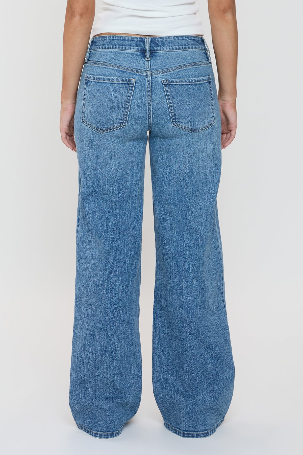 Women's Luxe Asymmetrical Wide Leg Jeans