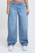 Women's Moto Relaxed Rise Baggy Barrel Jeans with Seam Detail
