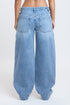 Women's Moto Relaxed Rise Baggy Barrel Jeans with Seam Detail