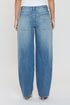 Women's Moto Relaxed Rise Baggy Barrel Jeans with Seam Detail