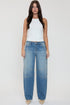 Women's Moto Relaxed Rise Baggy Barrel Jeans with Seam Detail