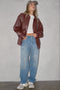 Women's Moto Relaxed Rise Baggy Barrel Jeans with Seam Detail