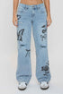 Women's Printed Wide Leg Jeans