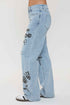 Women's Printed Wide Leg Jeans