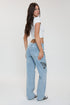 Women's Printed Wide Leg Jeans