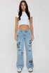 Women's Printed Wide Leg Jeans