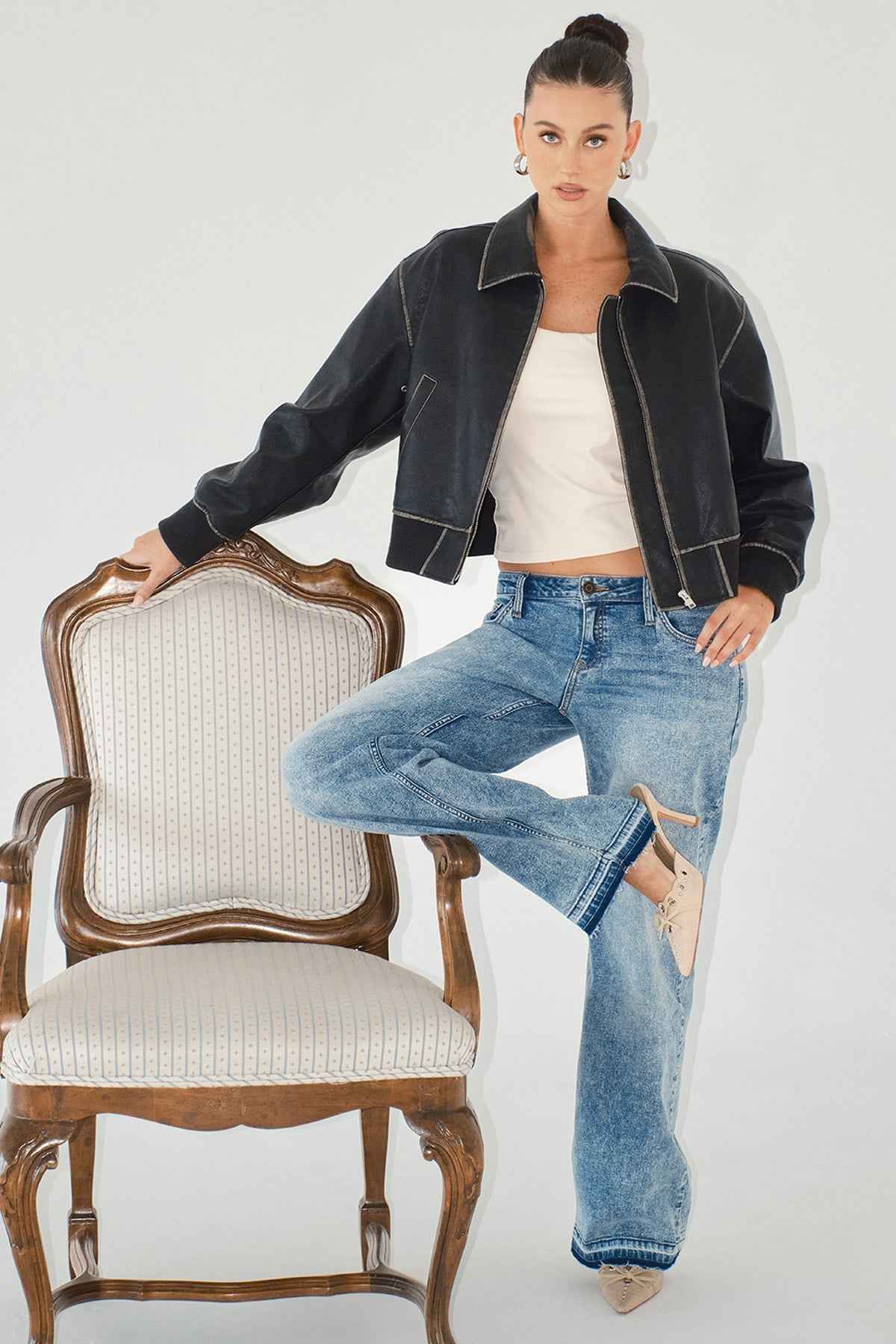 Women's Release Hem Wide Leg Jeans