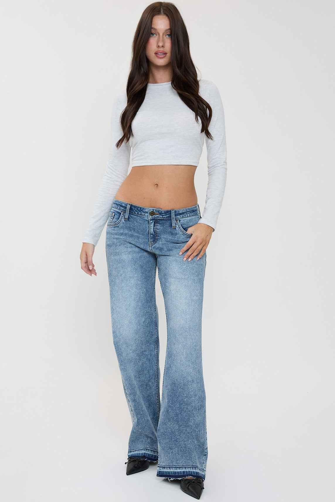Women's Release Hem Wide Leg Jeans