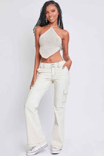 Women's 2 Button Low Rise Cargo Flare Pants