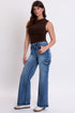 Women's Skater Cargo Wide Leg Jeans Denim