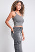 Women's High Rise Wide Leg Skater Cargo Jeans