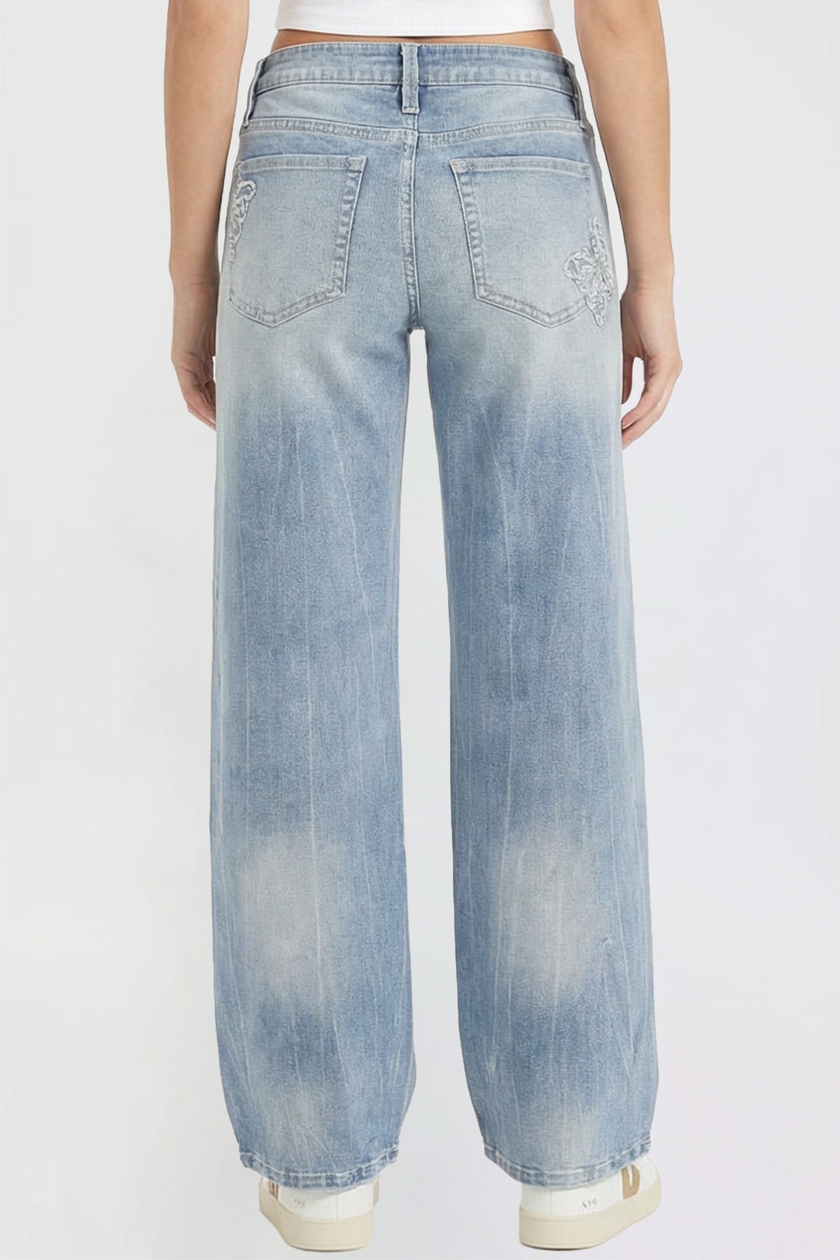 Women's Britney Buttefly Pocket Wide Leg Jeans