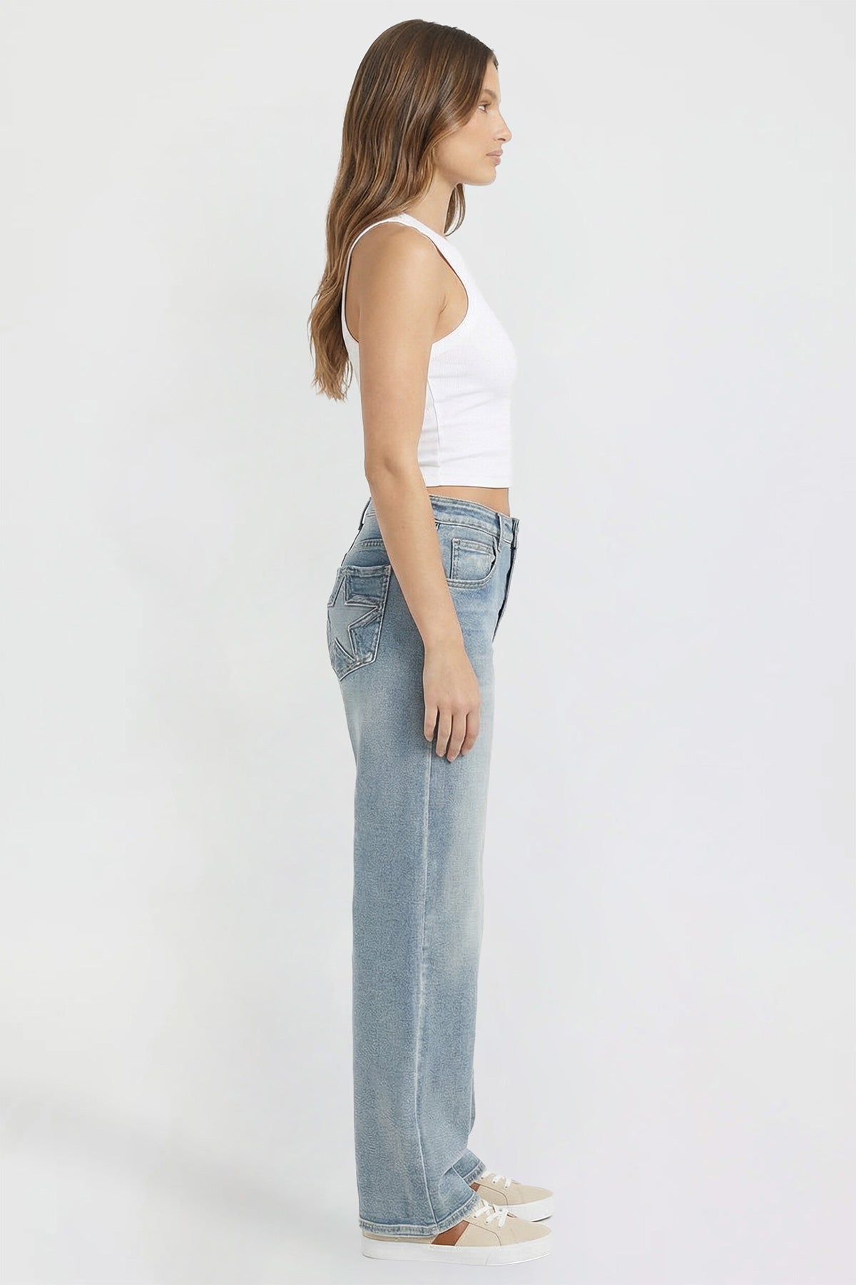 Women's Britney Star Pocket Wide Leg Jeans