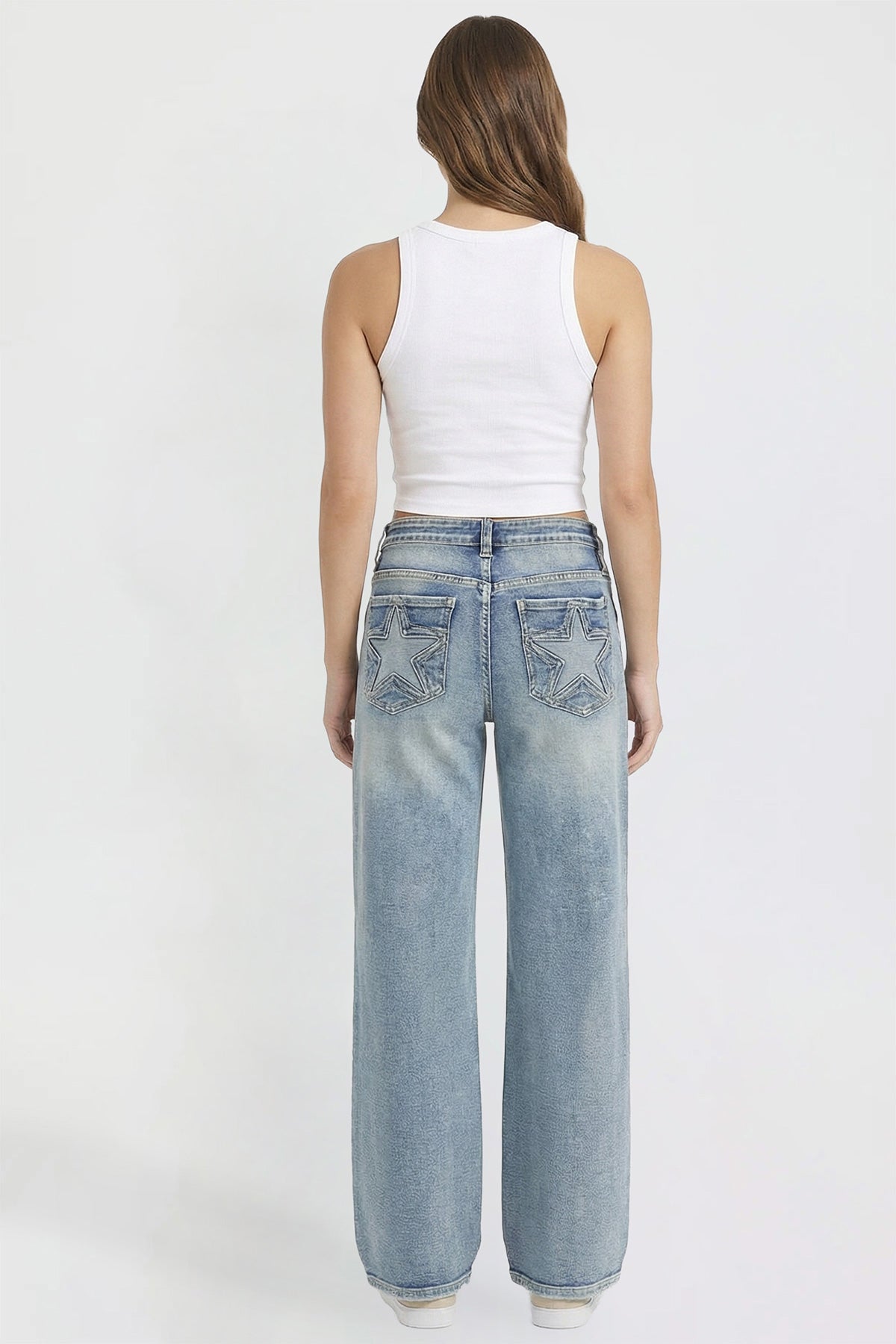 Women's Britney Star Pocket Wide Leg Jeans