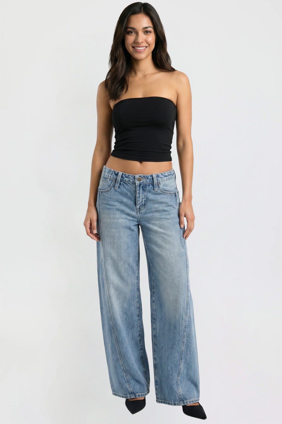 Women's Joey Seamed Ultra Wide Leg Jeans