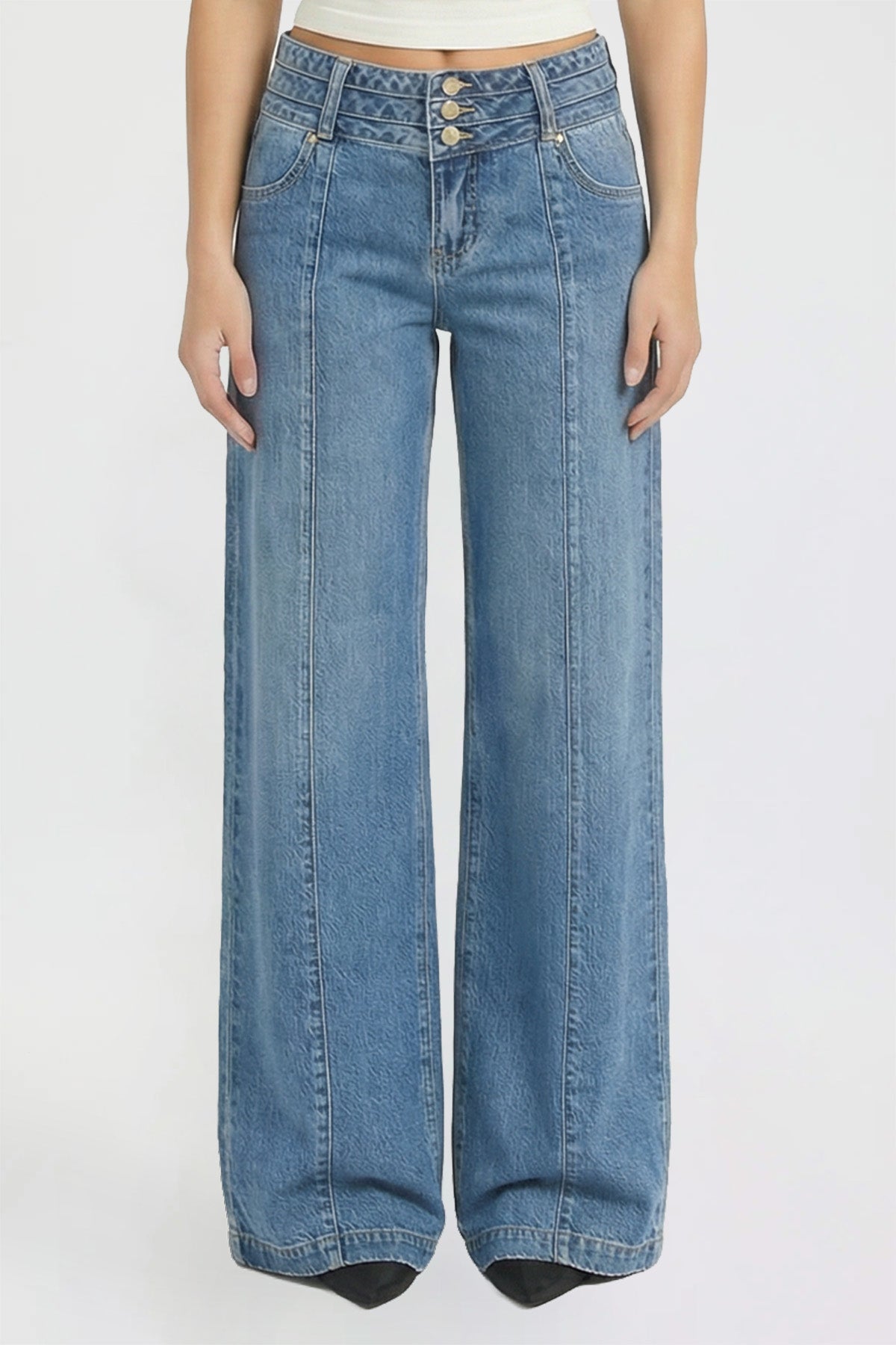 Women's Bella Triple Waistband Wide Leg Jeans