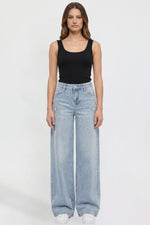 Women's Joey Super Wide Leg Jeans with Star Patches