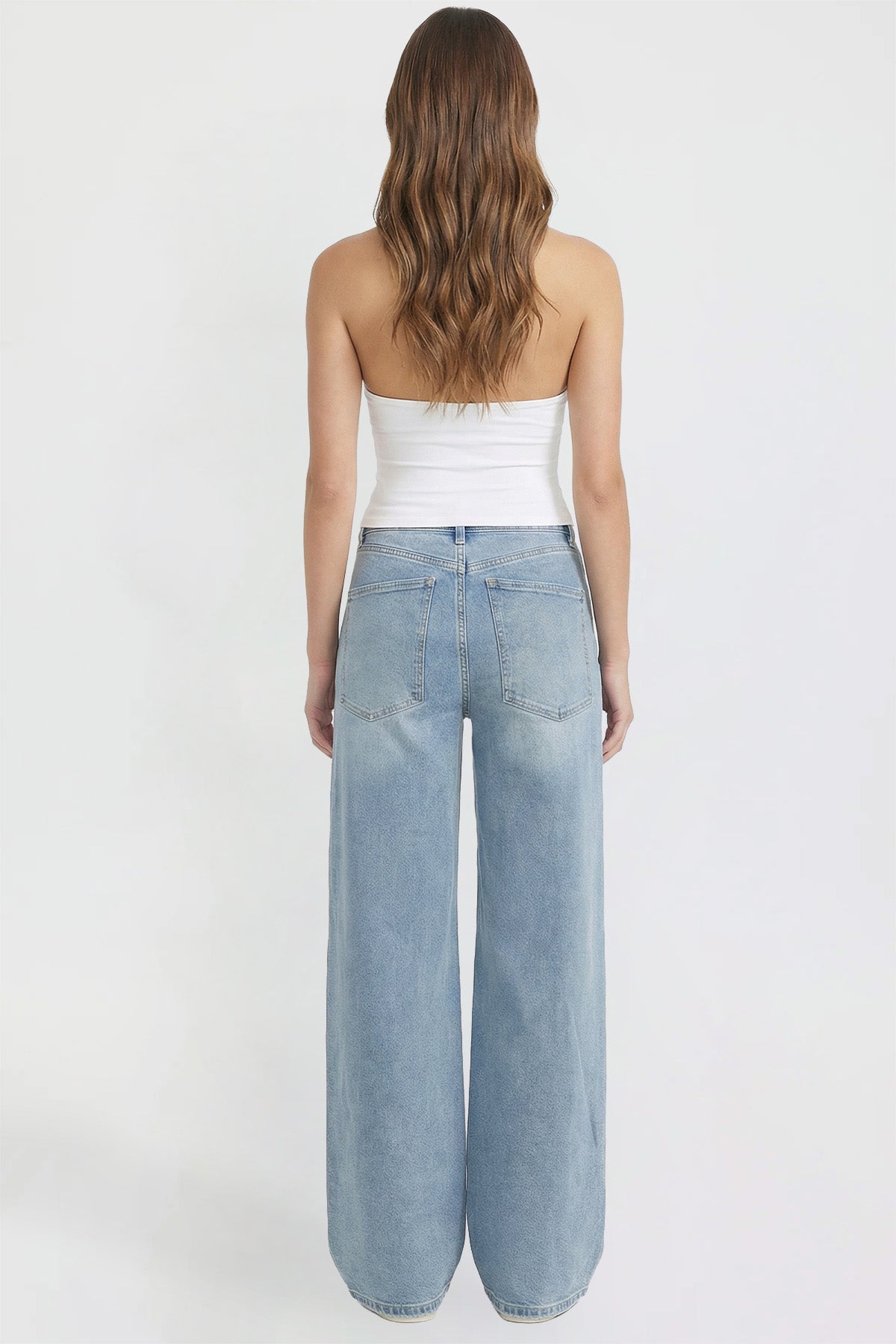 Women's Joey Super Wide Leg Jeans with Butterfly Chain