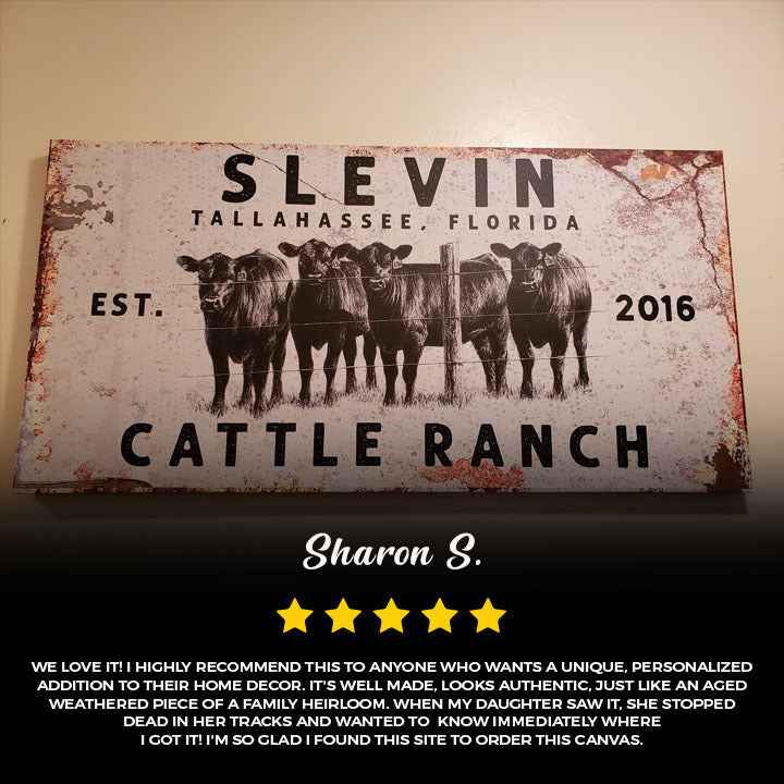 Personalized Cattle Ranch Rustic Sign II