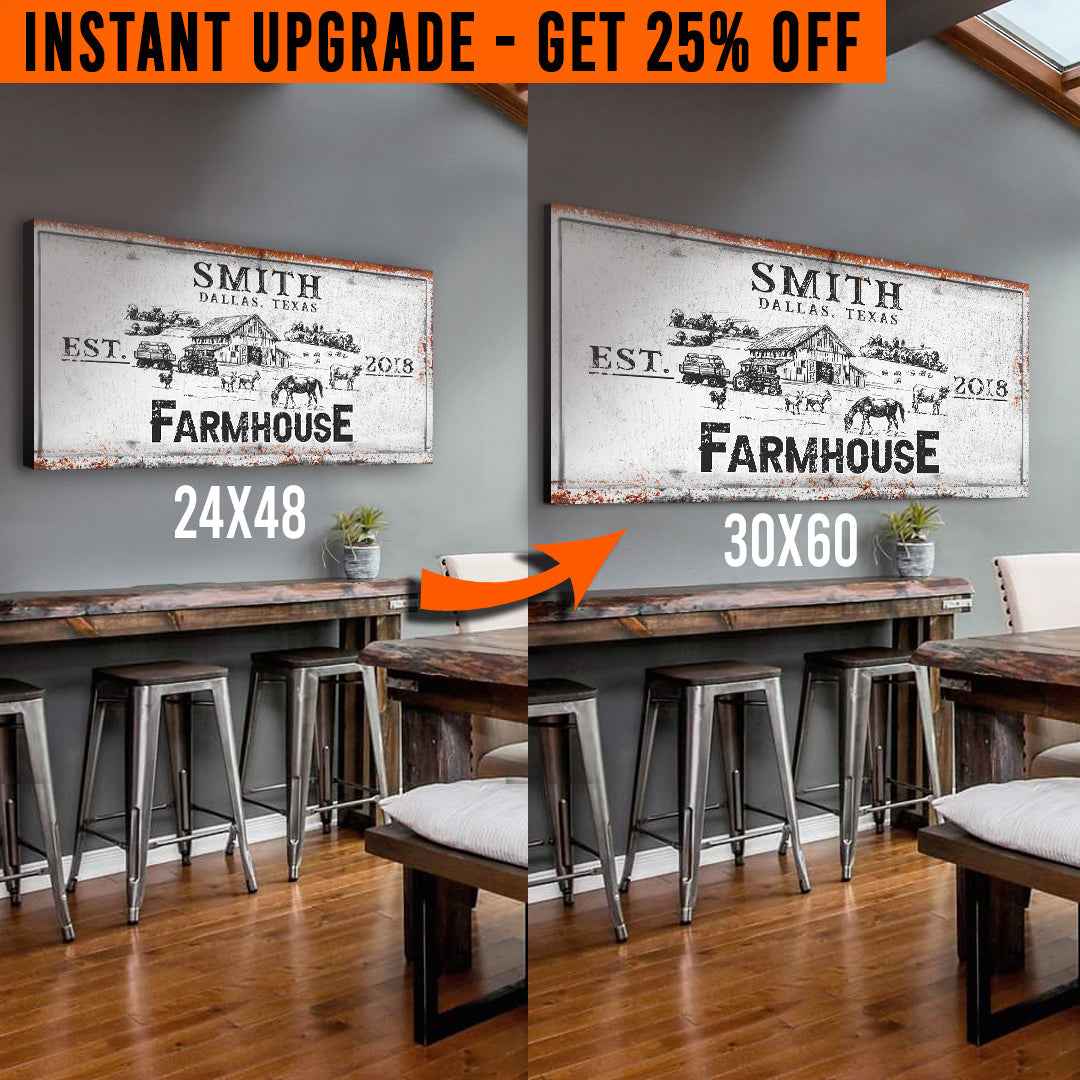 Upgrade Your 48x24 Inches 'Farmhouse' (Style 2) Canvas To 60x30 Inches