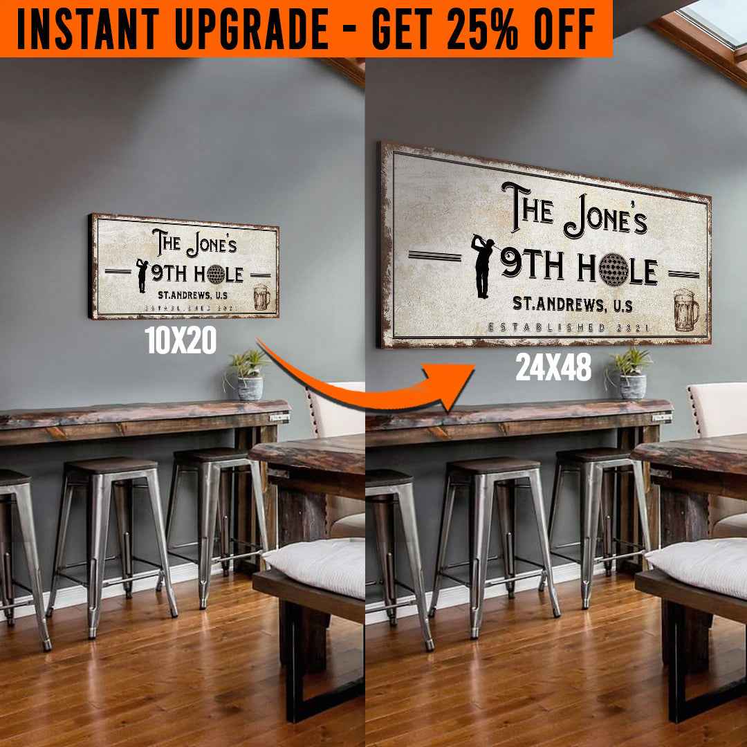 Upgrade Your 20x10 Inches '19th Hole Golf' (Style 1) Canvas To 48x24 Inches
