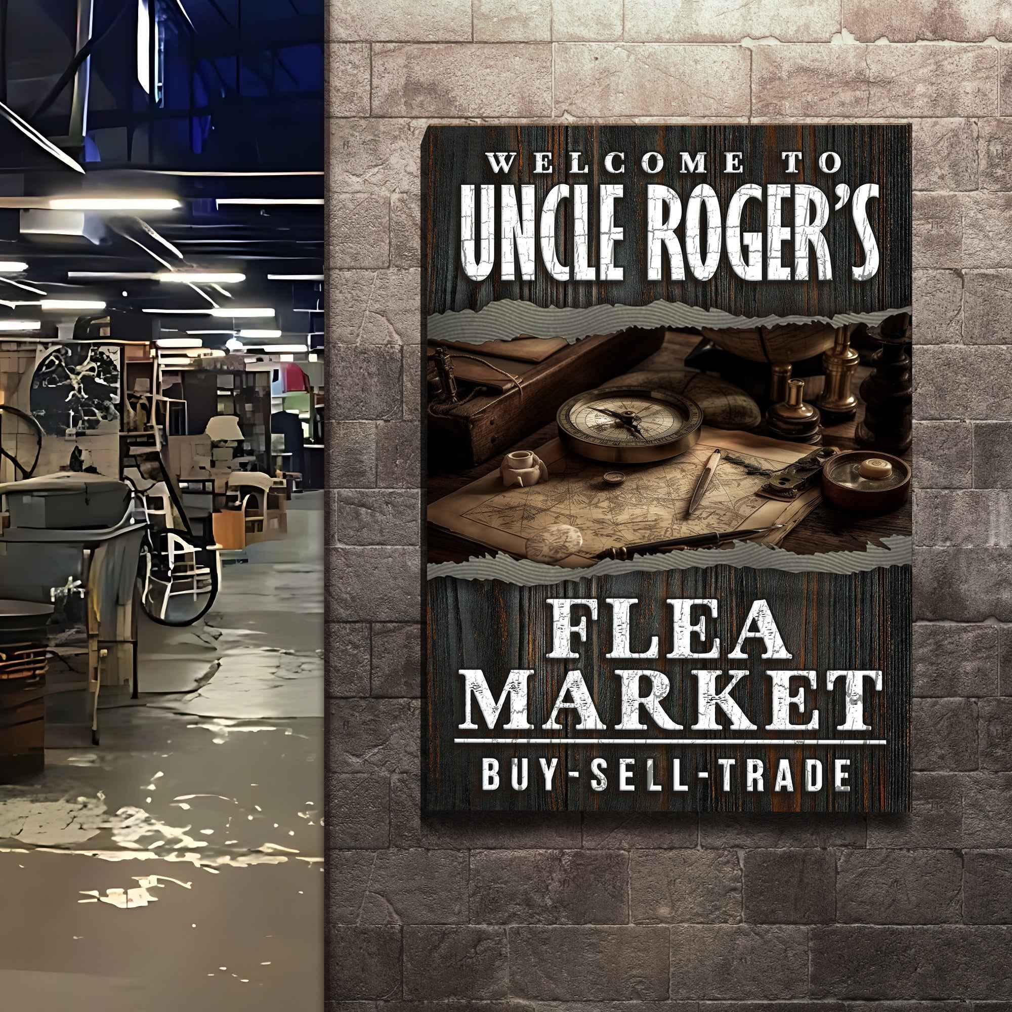 Welcome To Flea Market Sign