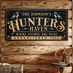Personalized Hunters Haven Family Sign II