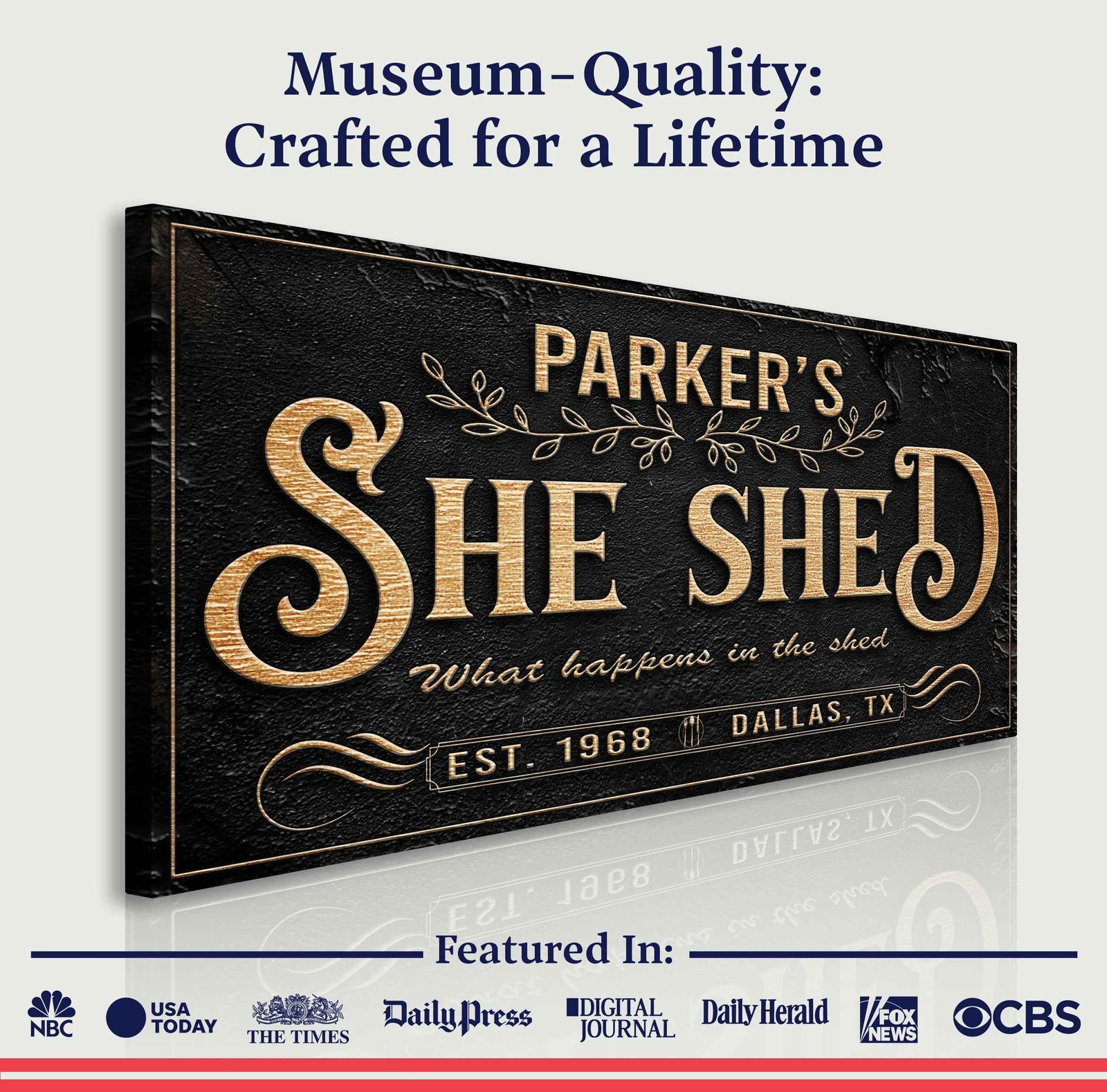 Personalized She Shed Sign XX