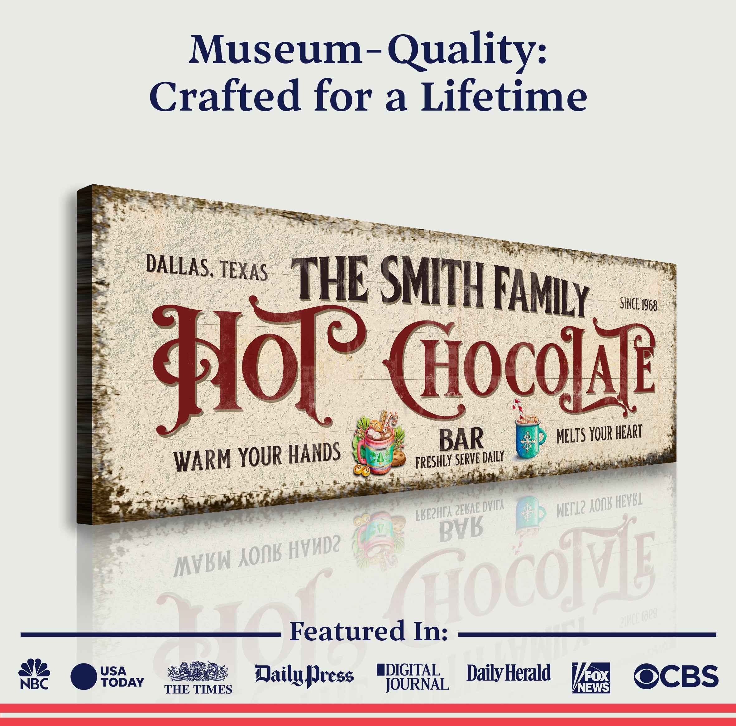 Hot Chocolate Christmas Bar Sign