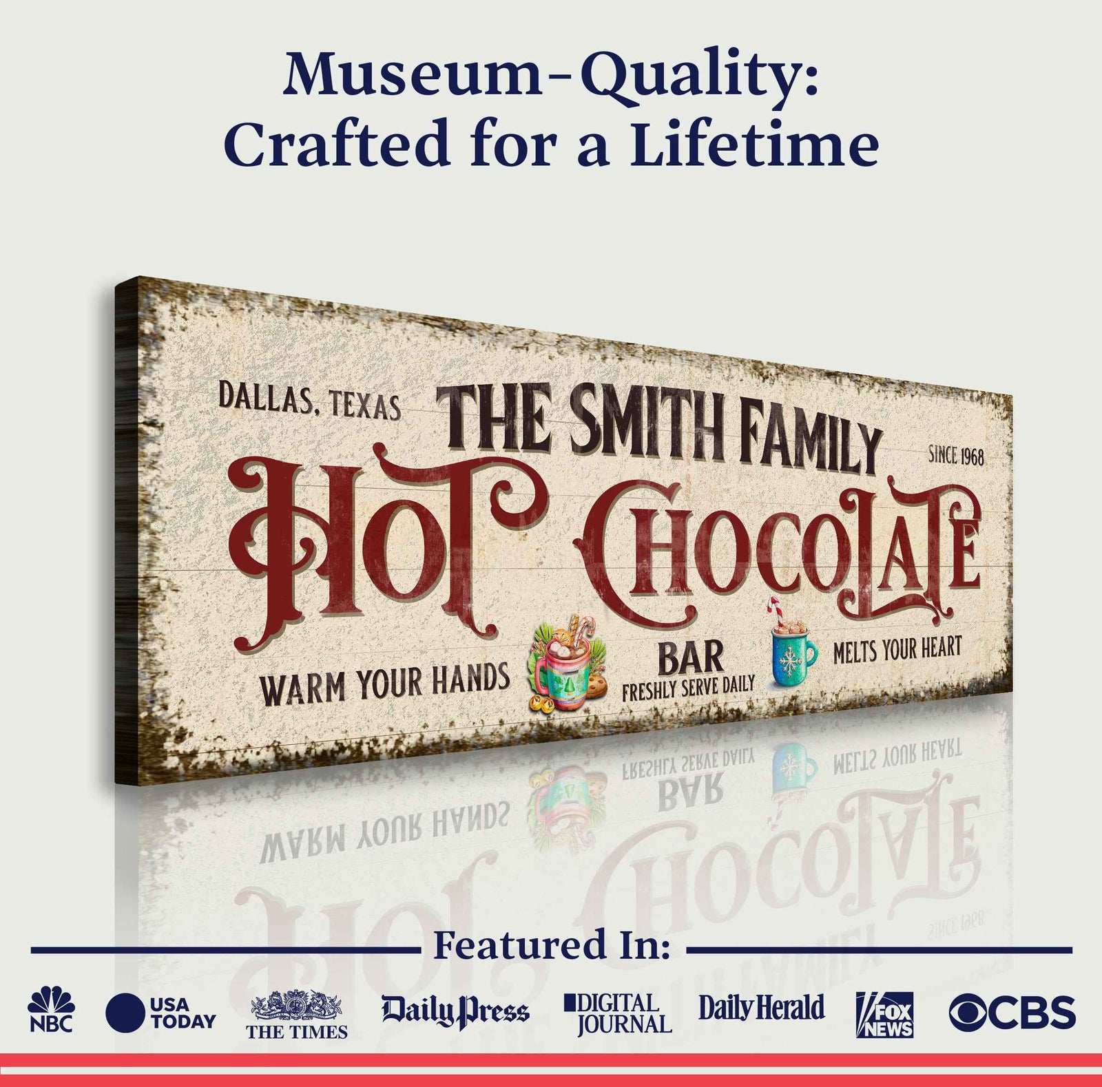 Hot Chocolate Christmas Bar Sign