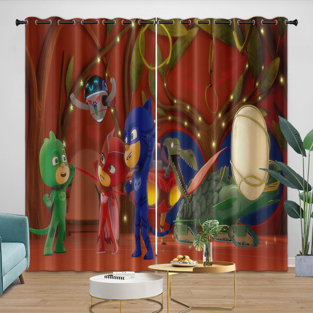 PJ Masks Curtains Pattern Blackout Window Drapes Room Decoration
