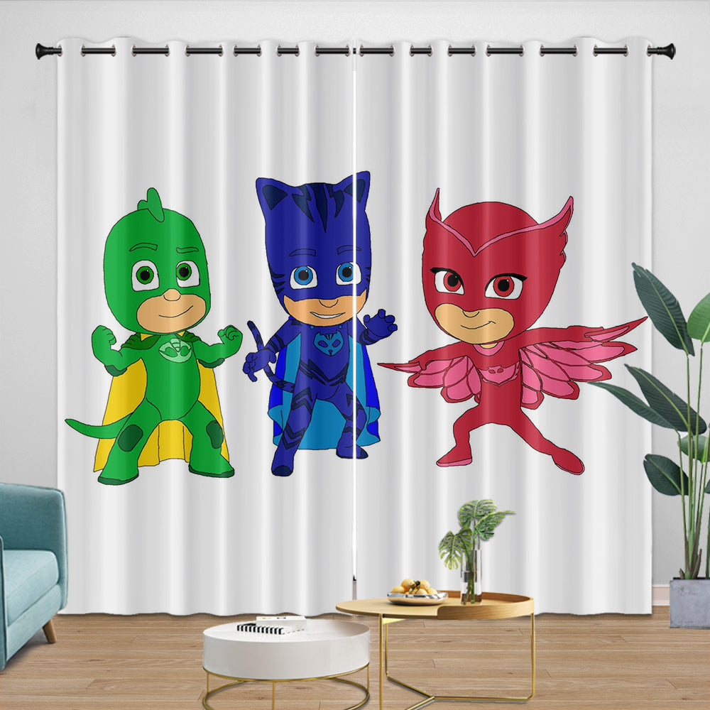 PJ Masks Curtains Pattern Blackout Window Drapes Room Decoration