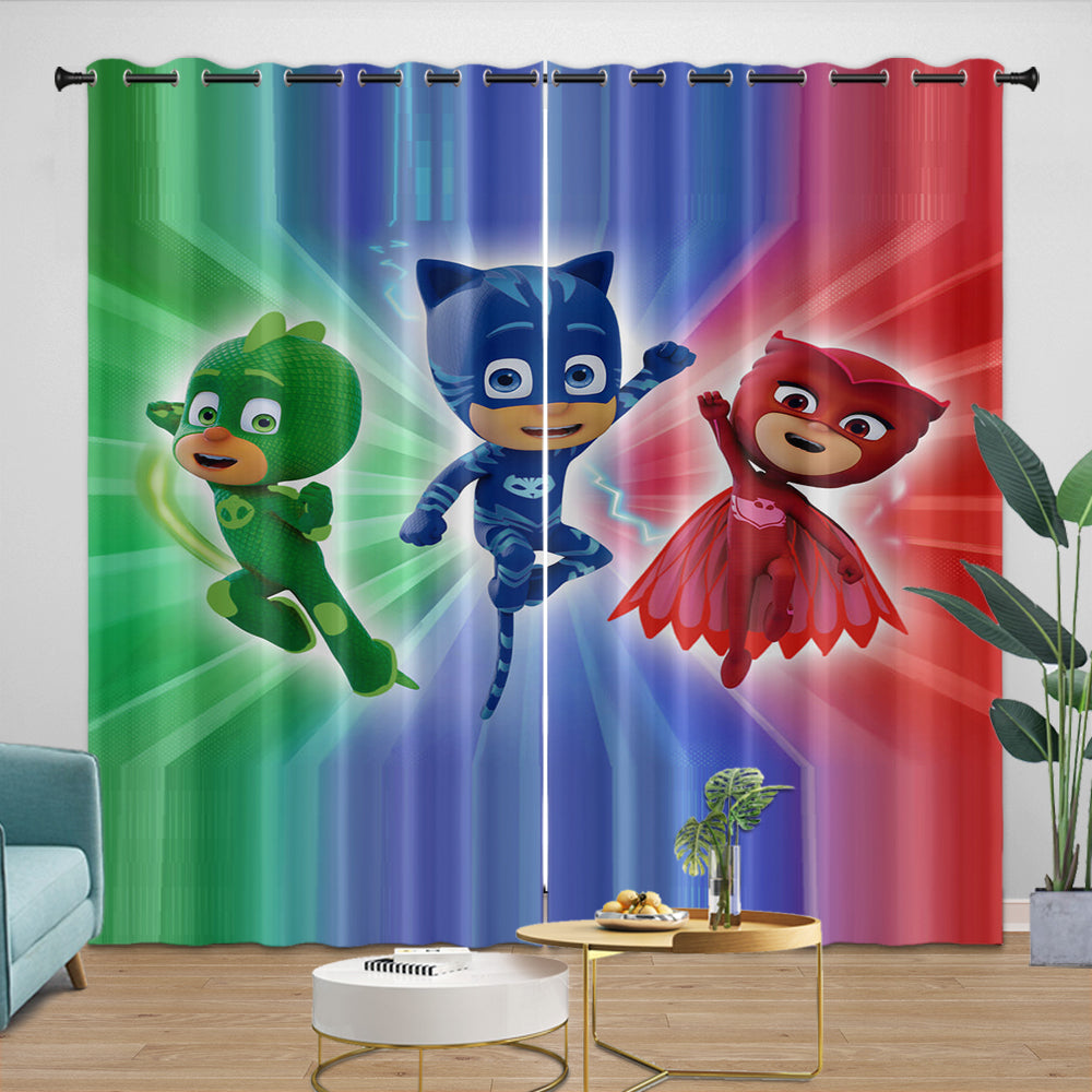 PJ Masks Curtains Pattern Blackout Window Drapes Room Decoration