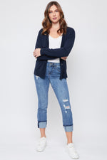 Women's Petite WannaBettaButt Mid Rise Mega Cuff Jeans