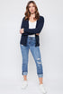 Women's Petite WannaBettaButt Mid Rise Mega Cuff Jeans