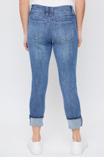 Women's Petite WannaBettaButt Mid Rise Mega Cuff Jeans