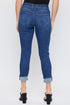 Women's Petite WannaBettaButt Mid Rise Mega Cuff Jeans