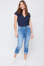 Women's Petite WannaBettaButt Mega Cuff Ankle Jeans