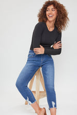 Women's Petite High Rise Denim Ankle Jogger