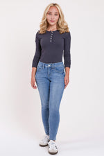 Women's Petite Curve Confidence  Mid Rise Skinny