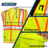 Printed Hi-Vis Two Toned Mesh Safety Vest with 2” Reflective Strips and Pockets - Lime