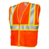 Printed Hi-Vis Two Toned Mesh Safety Vest with 2” Reflective Strips and Pockets - Orange