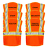 Printed Hi-Vis Two Toned Mesh Safety Vest with 2” Reflective Strips and Pockets - Orange