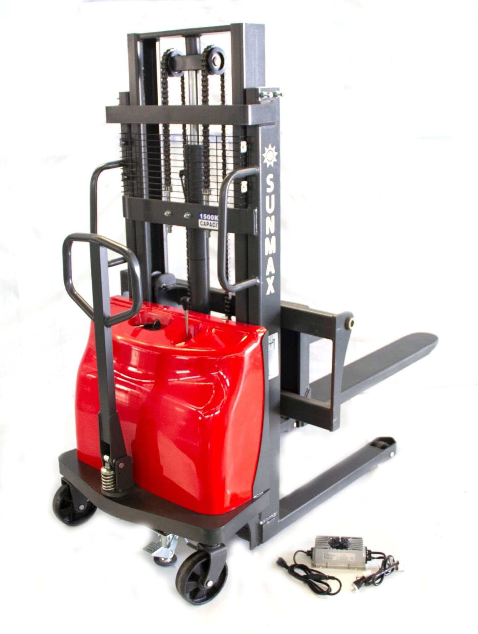PS3300SE-2M Semi-Electric Pallet Stacker, 3300 lbs Capacity, 78