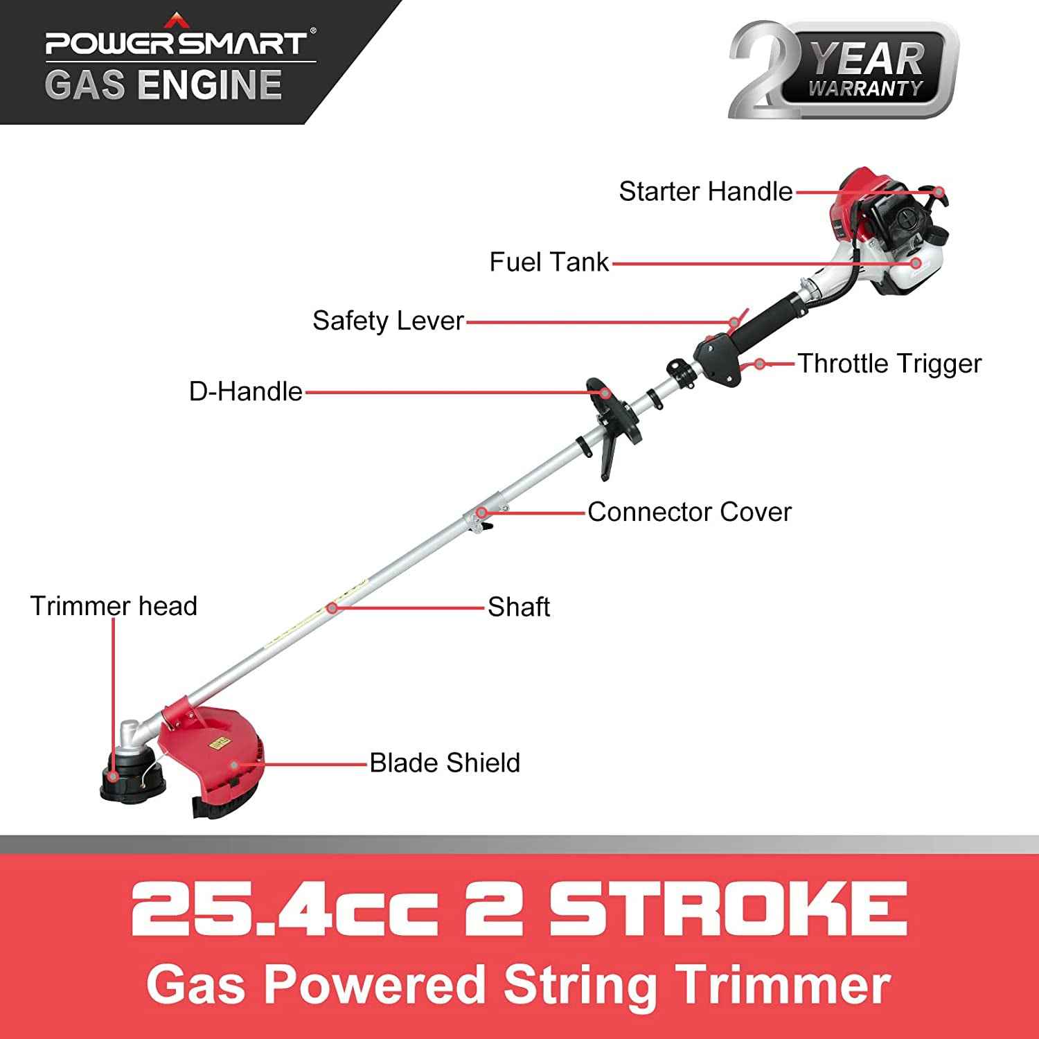 16" 25cc Gas String Trimmer & Edger PS4532
