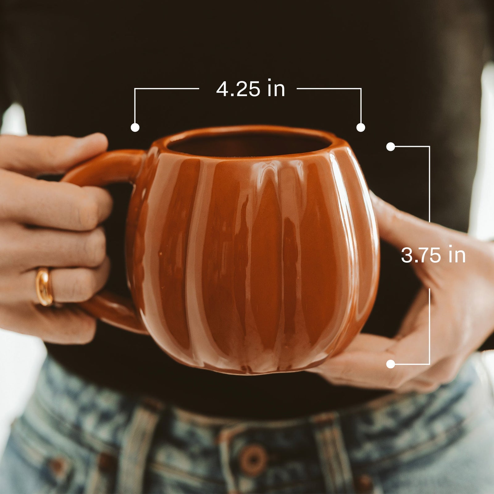 Cream Pumpkin 19oz. Figural Coffee Mug